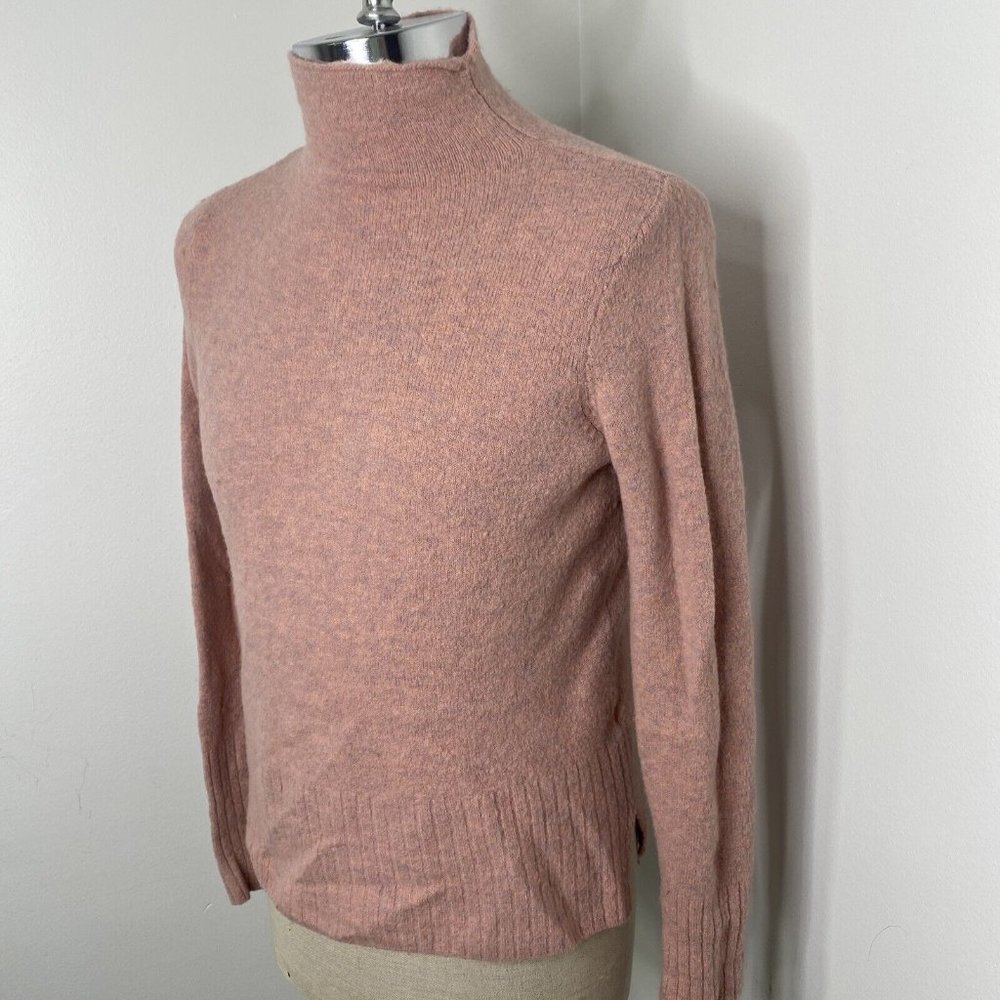 Madewell Womens Turtle Neck Sweater Sz M Pink Tunic Side Slits Wool Alpaca - Picture 2 of 8